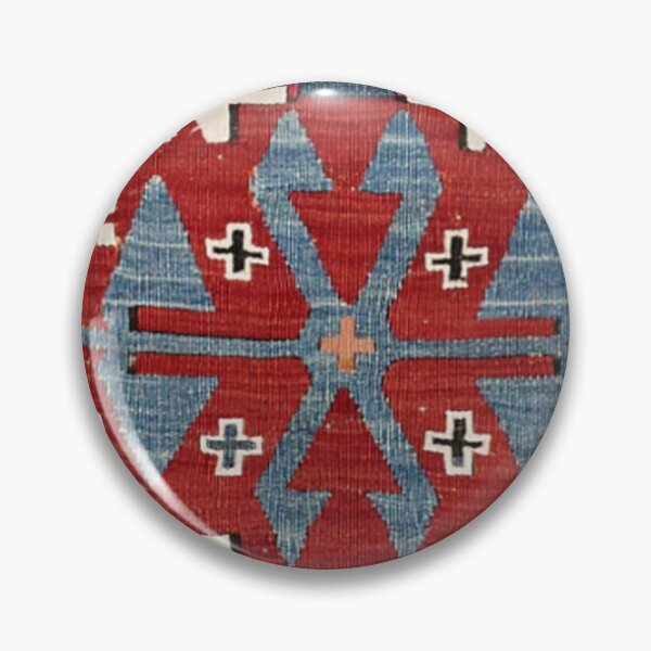 Item preview, Blue Diamond Arrow Konya II // 19th Century Authentic Colorful Red Cowboy Accent Pattern designed and sold by vintagepatterns.