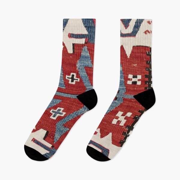 Item preview, Blue Diamond Arrow Konya II // 19th Century Authentic Colorful Red Cowboy Accent Pattern designed and sold by vintagepatterns.