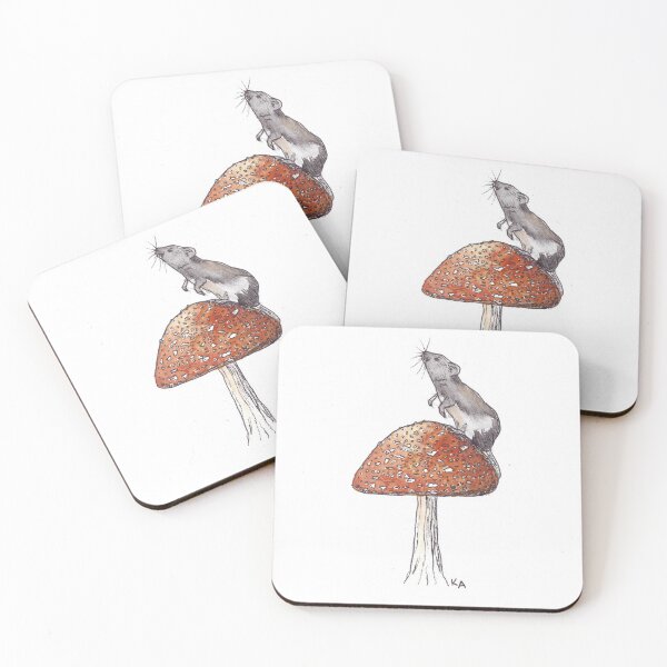Item preview, Mouse on a Mushroom Watercolor designed and sold by ktauerswald.
