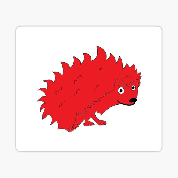 Red Hedgehog White Background Sticker