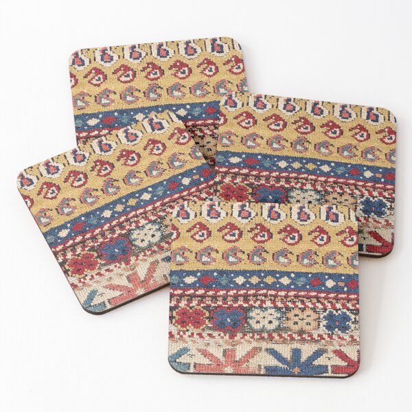 Item preview, Blue Diamond Band // 19th Century Colorful Ornate Accent Pattern designed and sold by vintagepatterns.