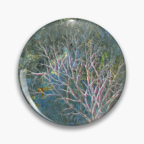 Item preview, Blue Fluid Painting with Bare Trees designed and sold by 13Moons.