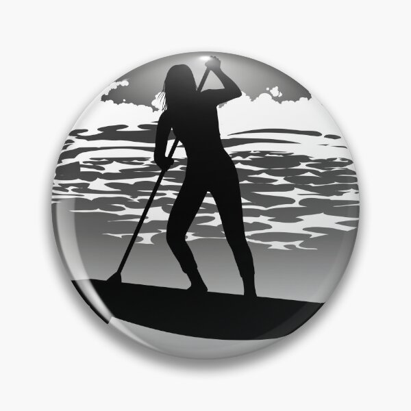 Artikelvorschau, Graues SUP-Mädchen | Stand Up Paddle Board Aufkleber | Paddle Board Power Girl entworfen und verkauft von Stuckonpaddling.