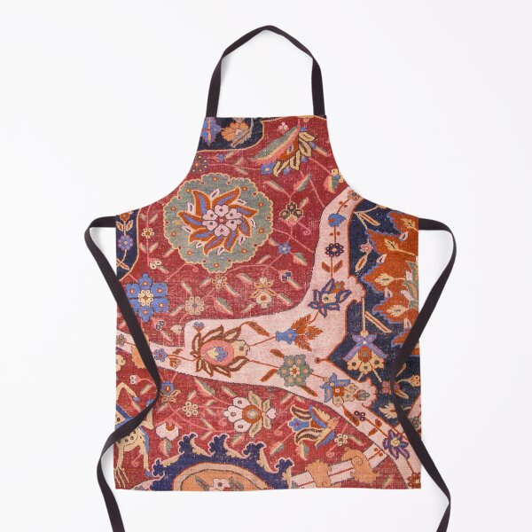 Artikelvorschau, Arabesque Floral II | Anfang des 17. Jahrhunderts Rich Colors Interlaced Blue Bands Drachen Lions Pattern Rug entworfen und verkauft von vintagepatterns.
