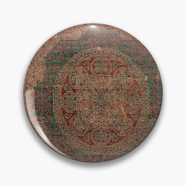Item preview, Bohemian Medallion I // 15th Century Old Distressed Red Green Colorful Ornate Accent Rug Pattern designed and sold by vintagepatterns.