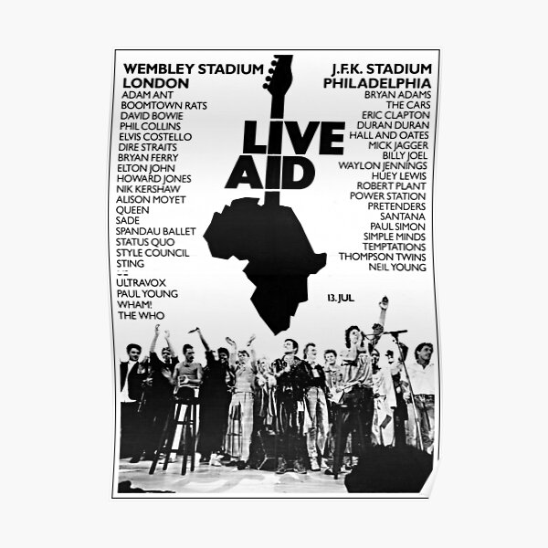 Live Aid Original Vintage Poster Poster