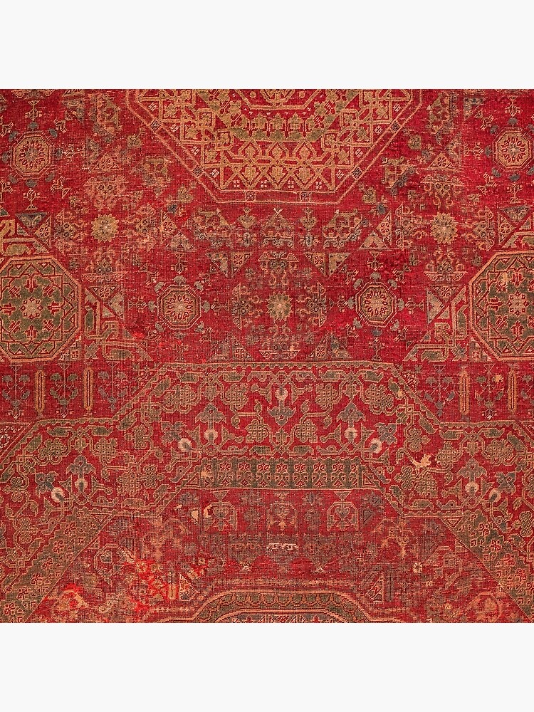 Aperçu 4 sur 4. Coussin avec l'œuvre Bohemian Medallion II / / 15ème siècle vieux motif de tapis décoratif orné coloré rouge vert en détresse créée et vendue par vintagepatterns.