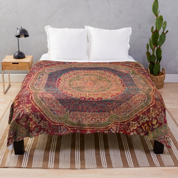 Item preview, Bohemian Medallion IV // 15th Century Old Distressed Red Green Coloful Ornate Accent Rug Pattern designed and sold by vintagepatterns.