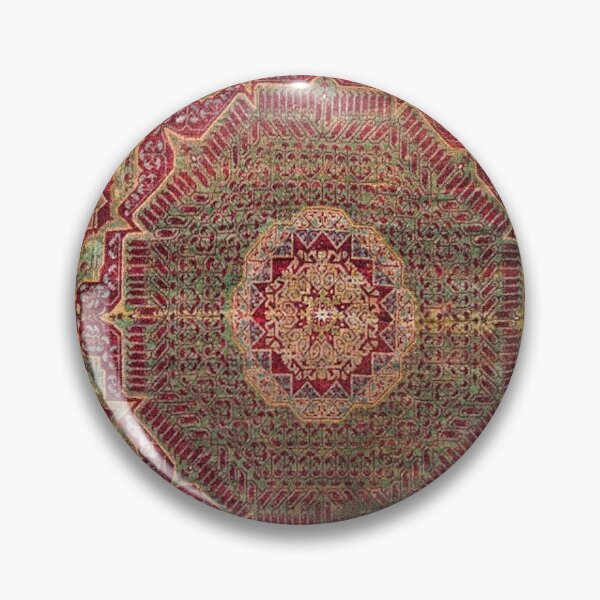 Item preview, Bohemian Medallion IX // 15th Century Old Distressed Red Green Coloful Ornate Accent Rug Pattern designed and sold by vintagepatterns.