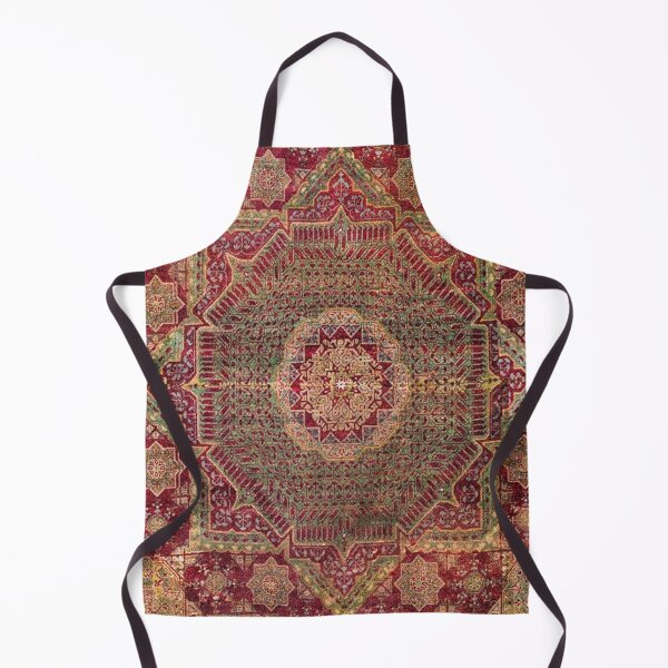 Item preview, Bohemian Medallion IX // 15th Century Old Distressed Red Green Coloful Ornate Accent Rug Pattern designed and sold by vintagepatterns.