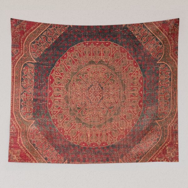 Item preview, Bohemian Medallion V // 15th Century Old Distressed Red Green Blue Colorful Ornate Rug Pattern designed and sold by vintagepatterns.