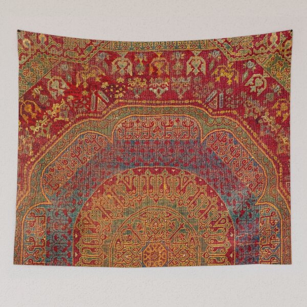 Item preview, Bohemian Medallion VI // 15th Century Old Distressed Red Green Blue Coloful Ornate Rug Pattern designed and sold by vintagepatterns.