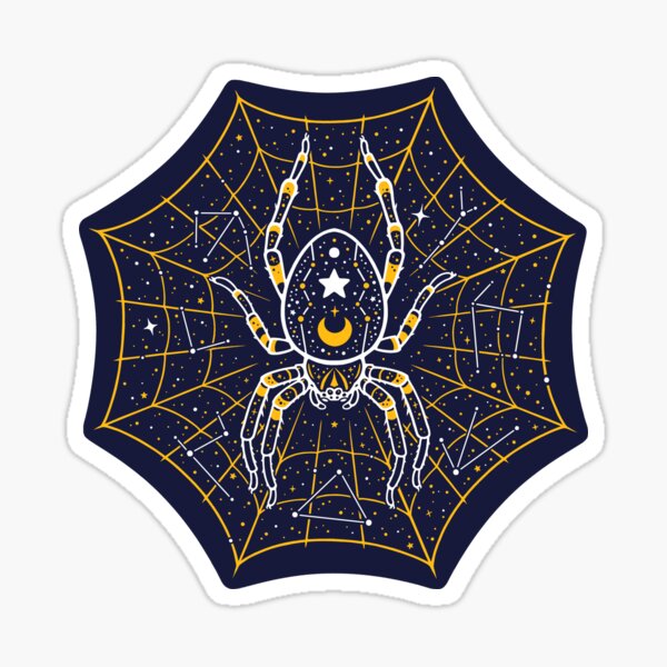 Celestial Spider on Starry Web Sticker