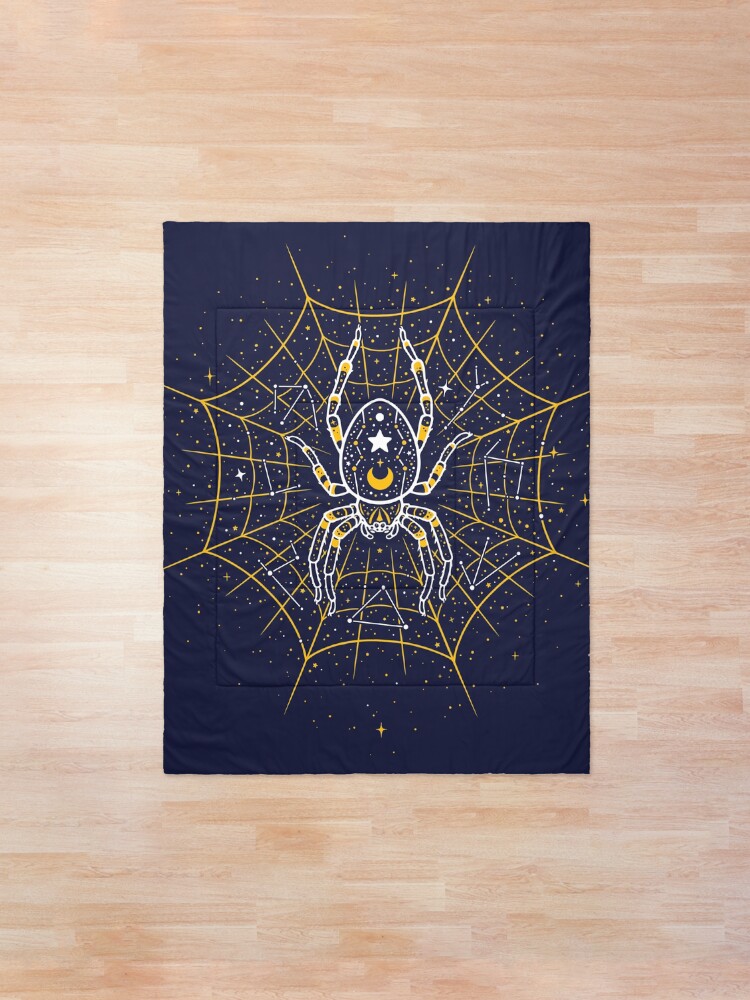 Alternate view of Celestial Spider on Starry Web Comforter