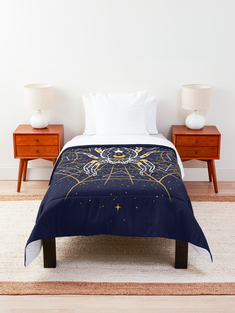 Alternate view of Celestial Spider on Starry Web Comforter