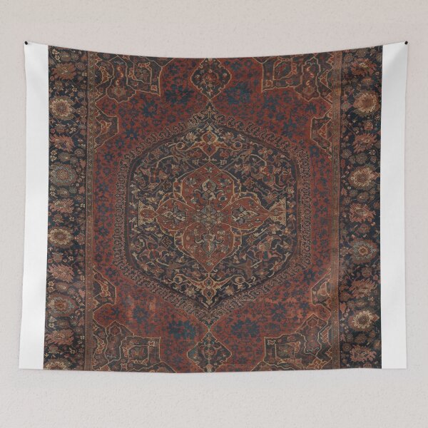 Item preview, Boho Chic Dark I // 17th Century Colorful Medallion Red Blue Green Brown Ornate Accent Rug Pattern designed and sold by vintagepatterns.