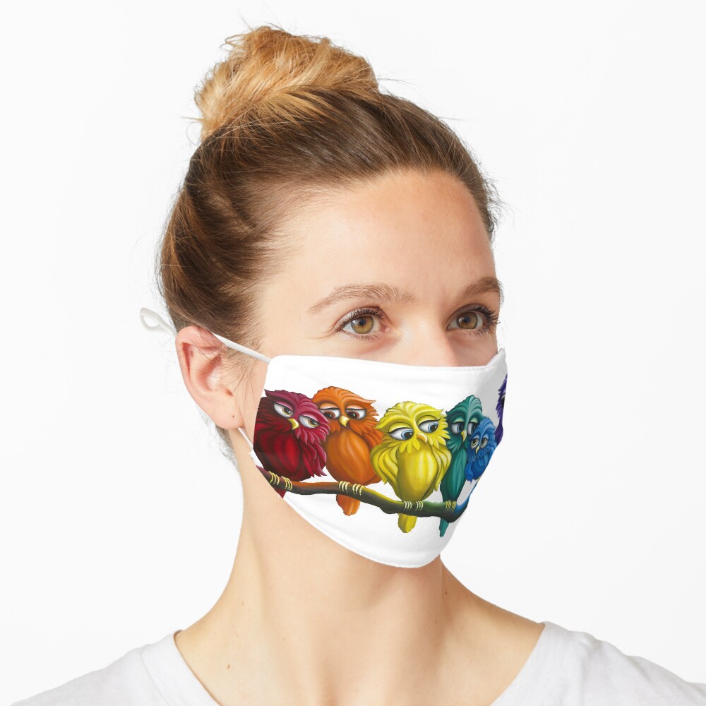 Rainbow Owls Mask