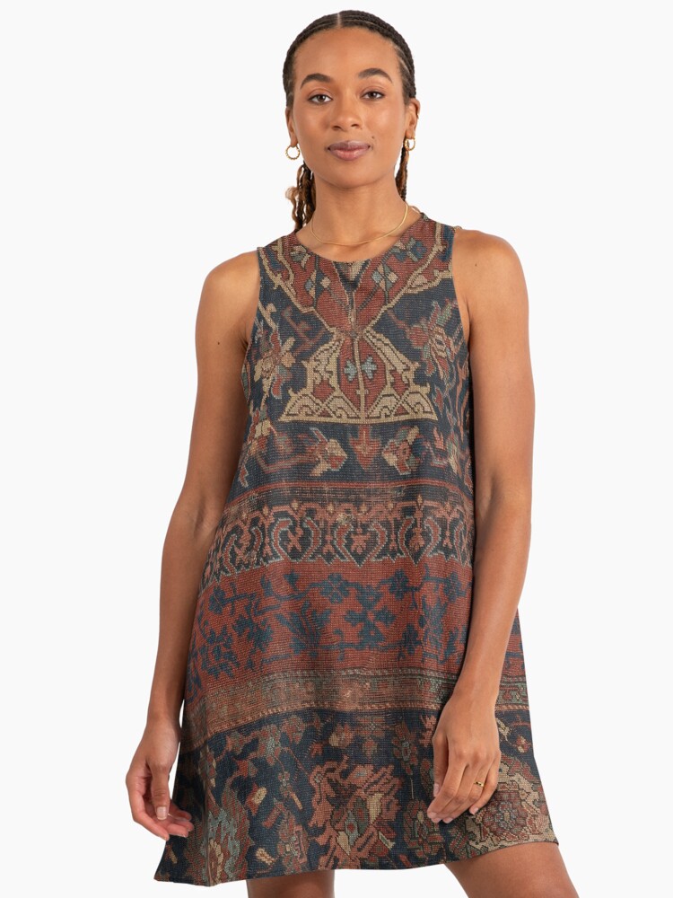 Boho Chic Dark III // 17th Century Colorful Medallion Red Blue Green Brown  Ornate Accent Rug Pattern" A-Line Dress for Sale by vintagepatterns |  Redbubble