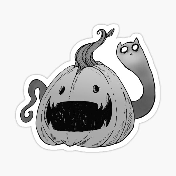 Pumpkin Spirit (Gray Scale) Sticker