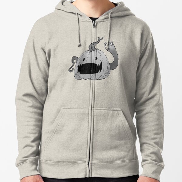 Pumpkin Spirit (Gray Scale) Zipped Hoodie