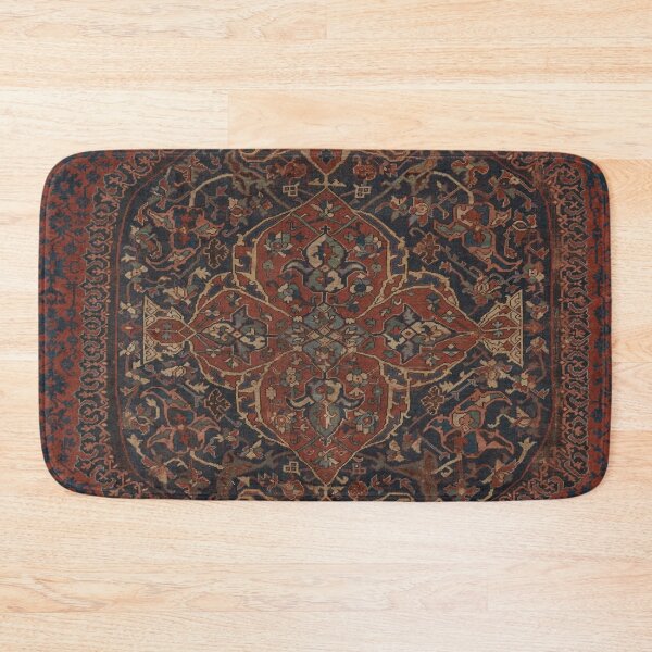 Item preview, Boho Chic Dark IV // 17th Century Colorful Medallion Red Blue Green Brown Ornate Accent Rug Pattern designed and sold by vintagepatterns.