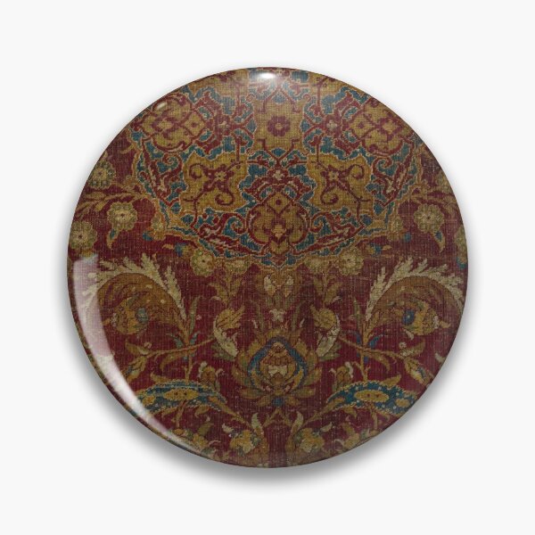 Item preview, Boho Funky I // 16th Century Distressed Red Green Blue Flowery Colorful Ornate Rug Pattern designed and sold by vintagepatterns.