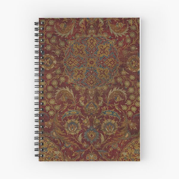Artikelvorschau, Boho Funky I // 16. Jahrhundert Distressed Rot Grün Blau Blumen Bunt Verziertes Teppichmuster entworfen und verkauft von vintagepatterns.