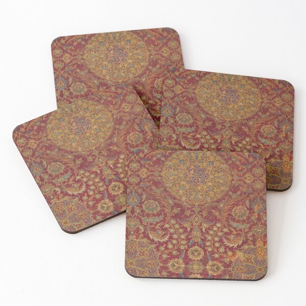 Item preview, Boho Funky III // 16th Century Distressed Red Green Blue Flowery Colorful Ornate Rug Pattern designed and sold by vintagepatterns.