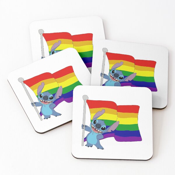 Item preview, Stitch with gay pride flag designed and sold by tiny-rib.
