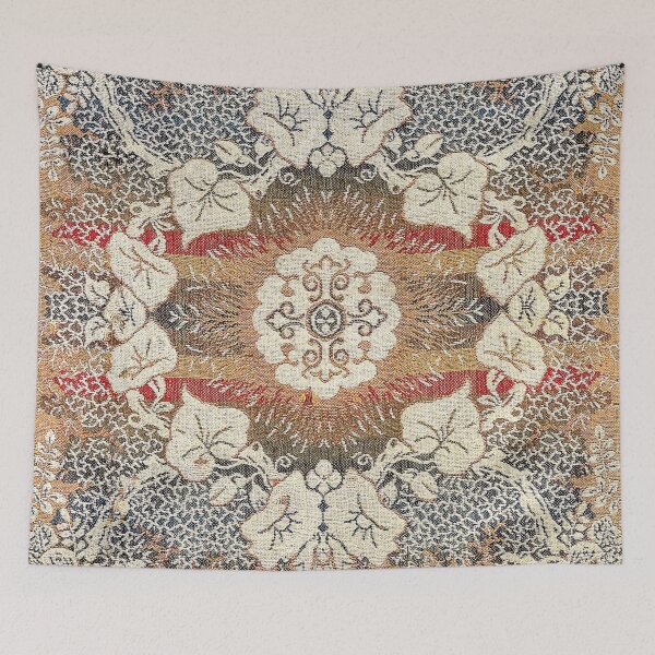 Item preview, Botanical Embroidery I // Flowery Colorful Red Blue Green Yellow Tan Ornate Accent Rug Pattern  designed and sold by vintagepatterns.