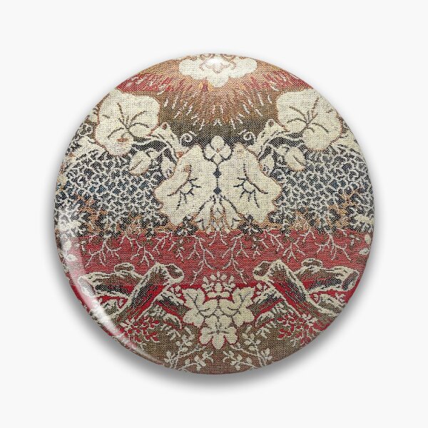 Item preview, Botanical Embroidery II // Flowery Colorful Red Blue Green Yellow Tan Ornate Accent Rug Pattern  designed and sold by vintagepatterns.