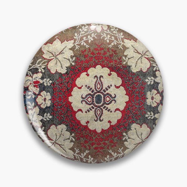 Item preview, Botanical Embroidery III // Flowery Colorful Red Blue Green Yellow Tan Ornate Accent Rug Pattern designed and sold by vintagepatterns.