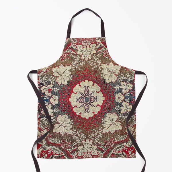 Item preview, Botanical Embroidery III // Flowery Colorful Red Blue Green Yellow Tan Ornate Accent Rug Pattern designed and sold by vintagepatterns.