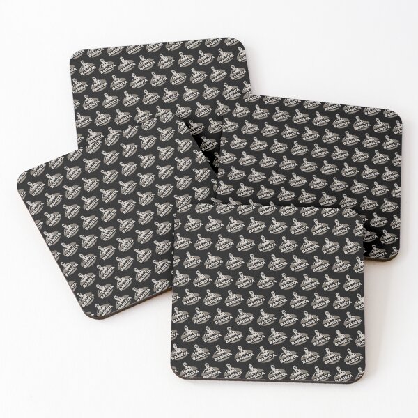 Item preview, Barista making coffee, black pattern designed and sold by coffeeapparel.
