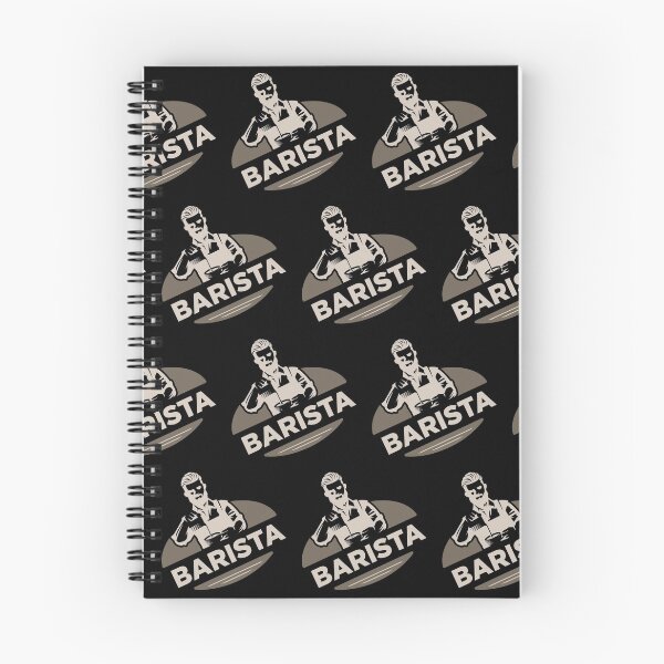 Item preview, Barista making coffee, black pattern designed and sold by coffeeapparel.