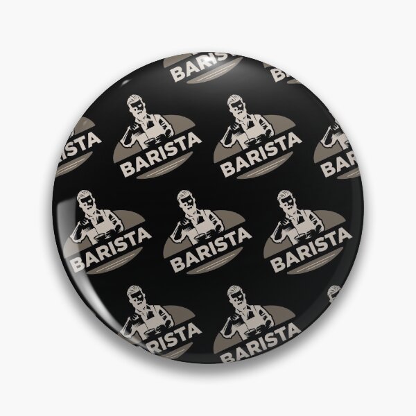 Item preview, Barista making coffee, black pattern designed and sold by coffeeapparel.