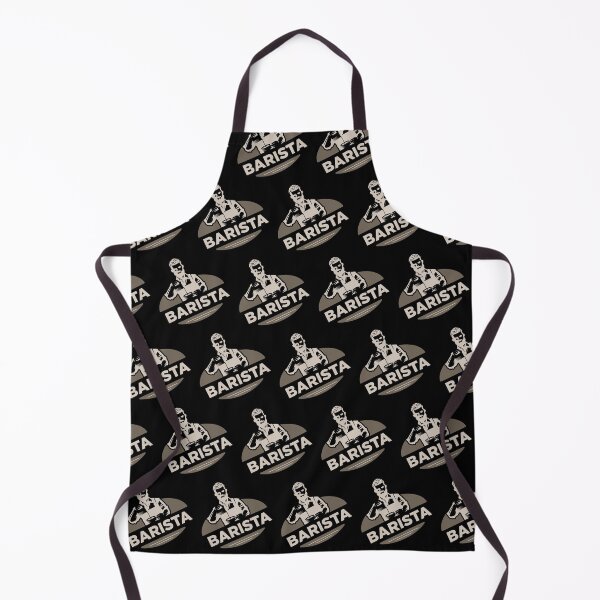 Item preview, Barista making coffee, black pattern designed and sold by coffeeapparel.
