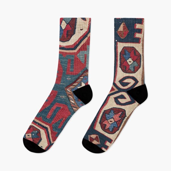 Artikelvorschau, Cartouche Star II // Buntes Rot-Blau Western Santa Fe Cowboy-Stil des 19. Jahrhunderts Verziertes Akzentmuster entworfen und verkauft von vintagepatterns.