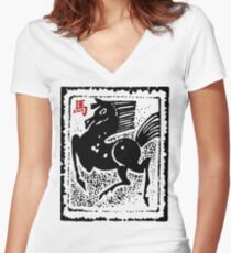 Year of The Horse Women's Fitted V-Neck T-Shirt