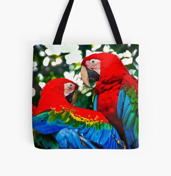 Parrots in love All Over Print Tote Bag