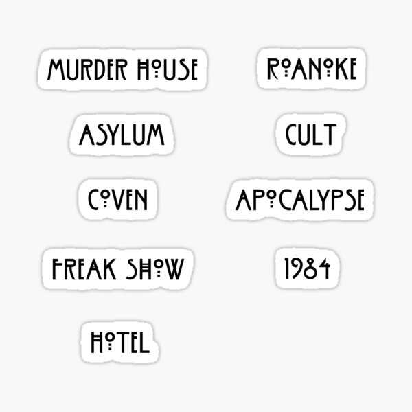 American Horror Story Season Names Sticker Set Sticker