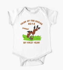 Born Year of The Horse Baby 2014 One Piece - Short Sleeve