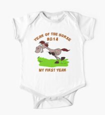 Born 2014 Year of The Horse Baby One Piece - Short Sleeve