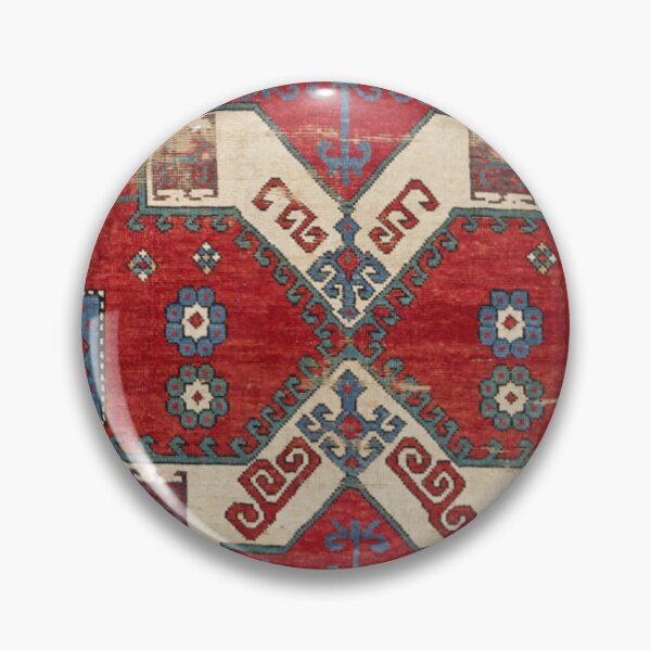 Aperçu de l'œuvre Motif ornemental rouge feu / / 19ème siècle authentique motif accent de fleur bleue colorée en détresse créée et vendue par vintagepatterns.