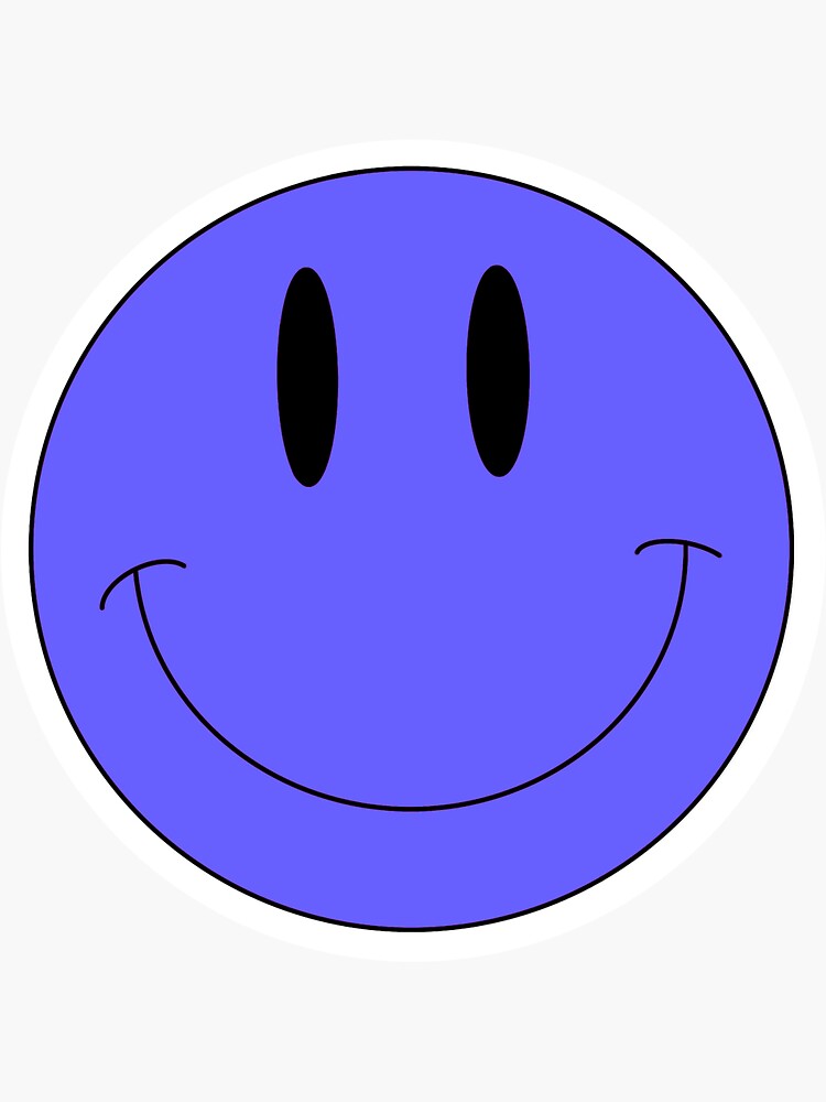 Purple Smiley Face Sticker For Sale By Kristinacang Redbubble