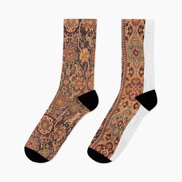 Aperçu de l'œuvre Médaillon floral II / / 18ème siècle coloré bleu lime vert rose saphir prune toile de jute marron motif de tapis créée et vendue par vintagepatterns.