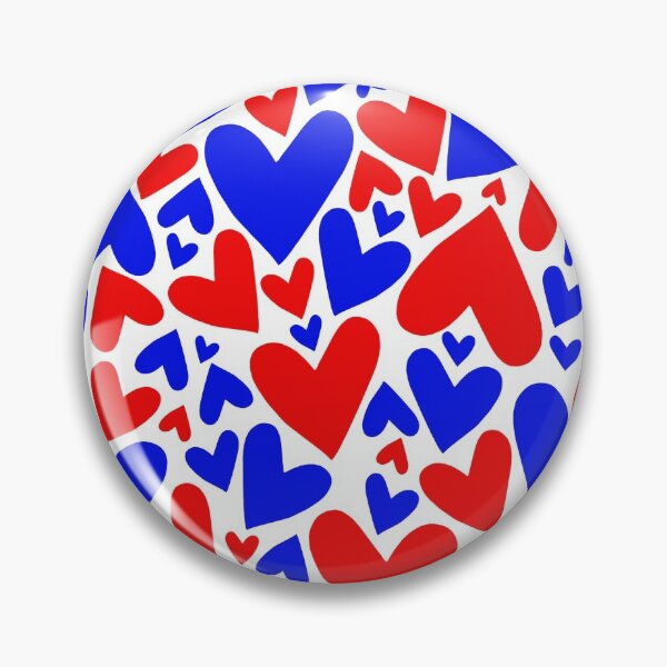 Aperçu de l'œuvre Motif coeurs rouges blancs et bleus créée et vendue par digikim.