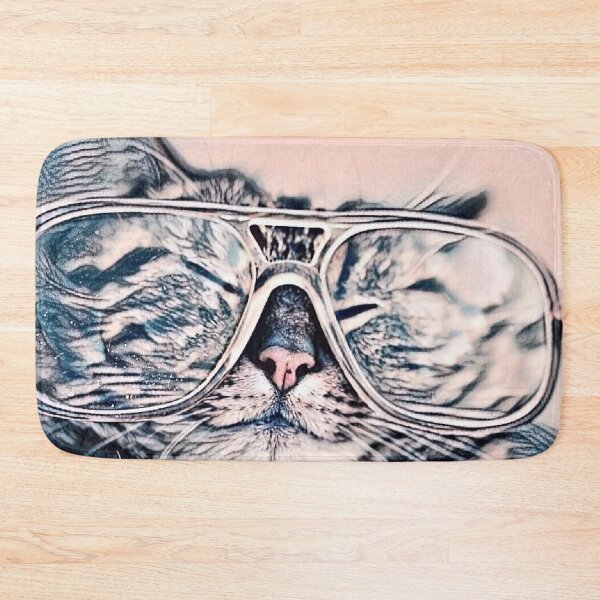 Item preview, Funny Cat with glasses facemask Design designed and sold by bobla25.