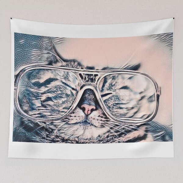Item preview, Funny Cat with glasses facemask Design designed and sold by bobla25.