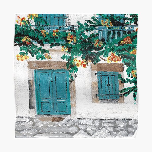 Turquoise Door Poster